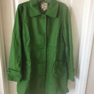 Tulle peacoat in green - L